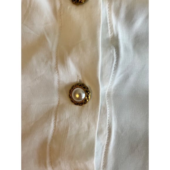 Vintage California IZ Hoodie Med White Button Up Tie Top Bottom Lightweight - Picture 4 of 7